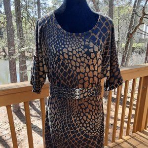 Kupcake - Brown/Black Cheetah Print Dress With Matching Belt